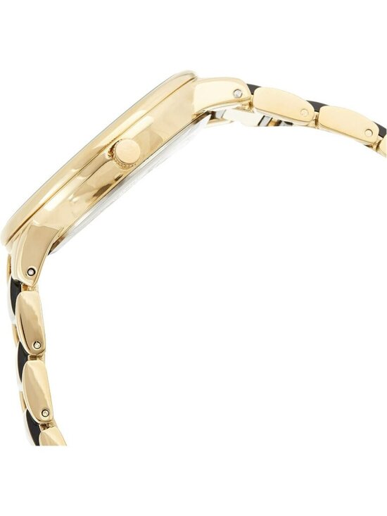Anne Klein Women\'s Black Gold Analog Quartz Fashion Resin Bracelet Luxury Watch main image 9